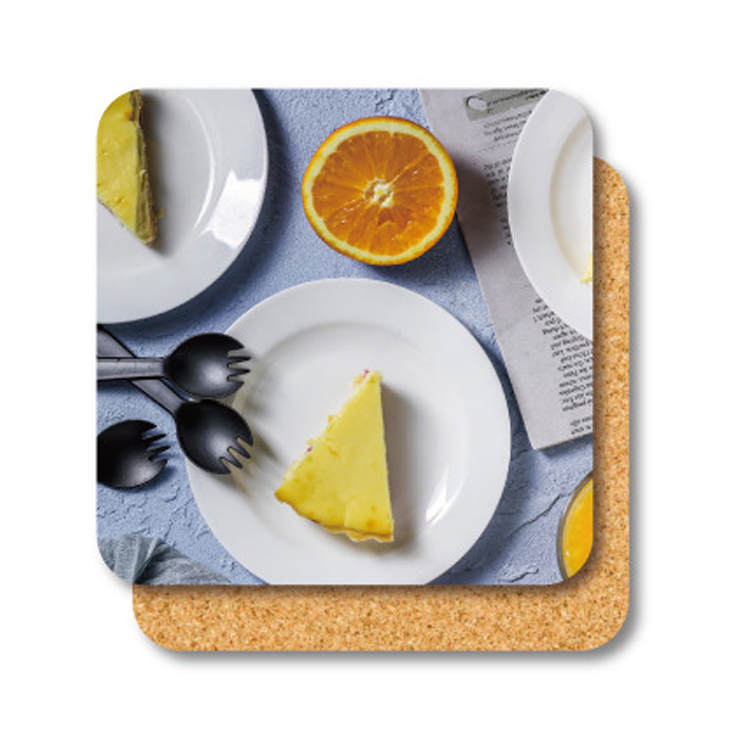 Square Wooden Waterproofing Custom Logo Printing Mdf Cork Coaster