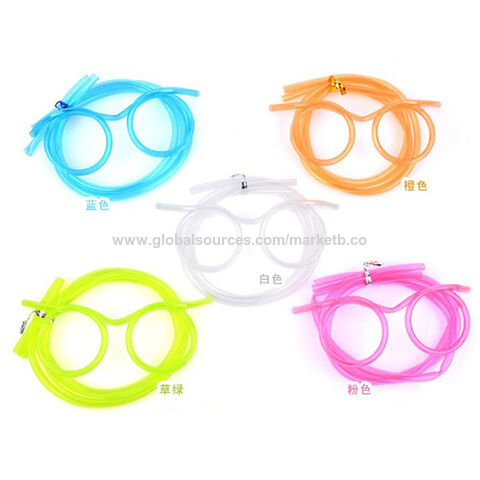 Straw Glasses Funny Soft PVC Glasses Flexible Drinking Straws Kids Party  Supplies Bar Supplies Accessories Creativity Toy
