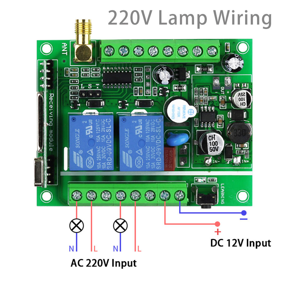 AC/DC12-48V 2-Channel 433Mhz RF Wireless Remote Control Switch