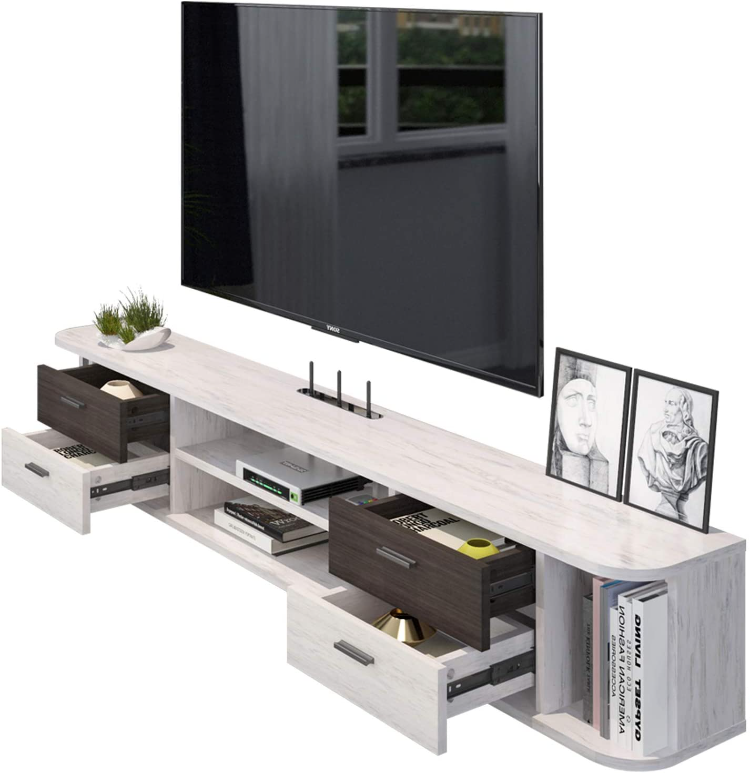 Pmnianhua Floating TV Stand, Wall Mounted TV Cabinet, Floating