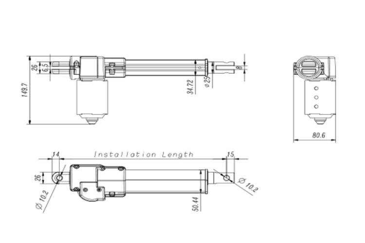12v 24v Heavy Load Linear Actuator Gear Motor Electric Bicycle Car Rohs ...