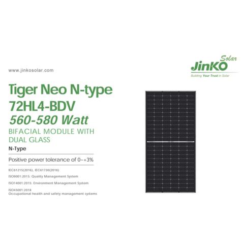 Panneau solaire Jinko à bas prix et haute efficacité 550 watts 540w 545w 550w monocristallin, panneaux solaires Jinko P-Type PV
