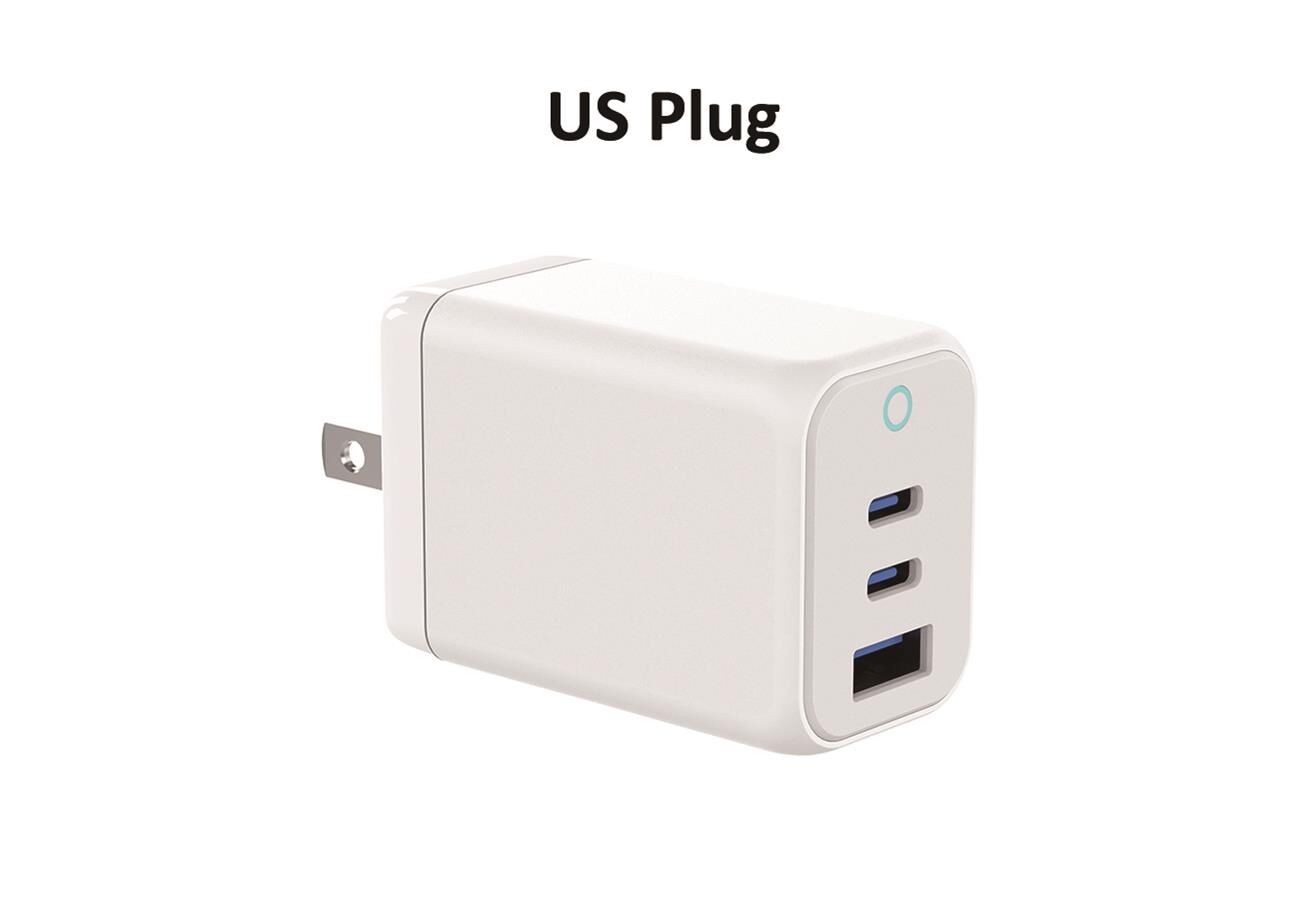 Buy Wholesale China 65w 3 Ports Gan Mobile Phone Charger Wall Adaptor Foldable Plug 2 Type C 1