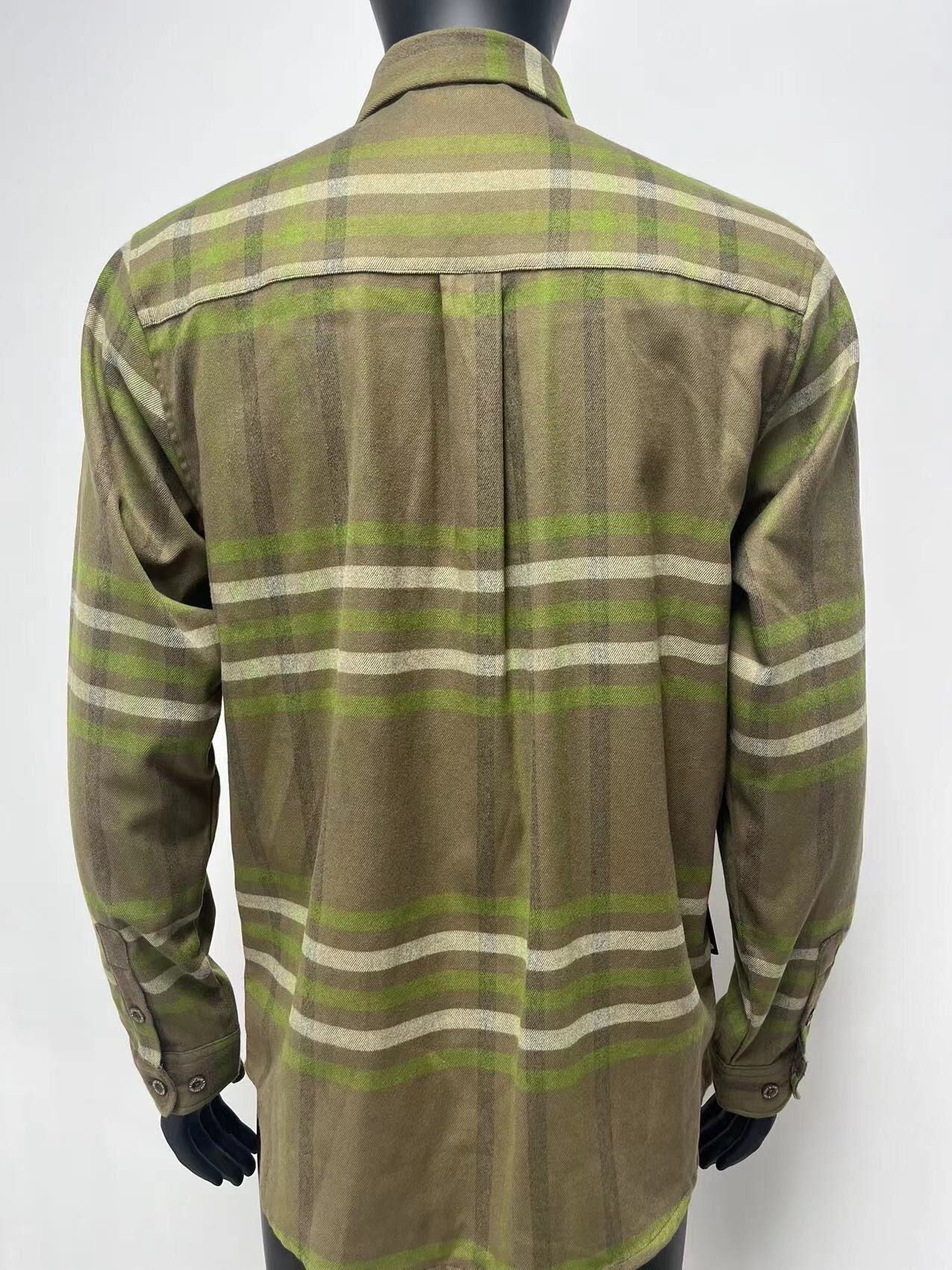Buy Wholesale China Men's Flannel Shirt,polyester,plaid Shirt,there Are Army Green、charcoal Grey