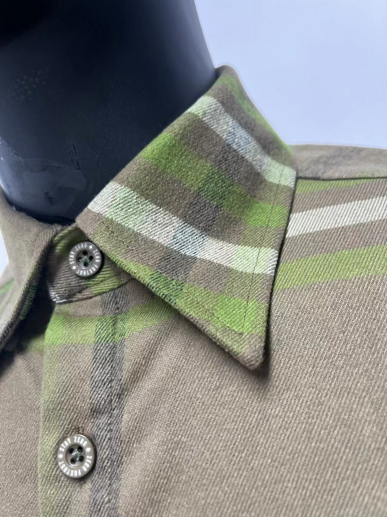 Buy Wholesale China Men's Flannel Shirt,polyester,plaid Shirt,there Are Army Green、charcoal Grey