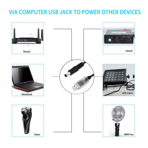 USB 5v-to-12v converter cable for use with PC 