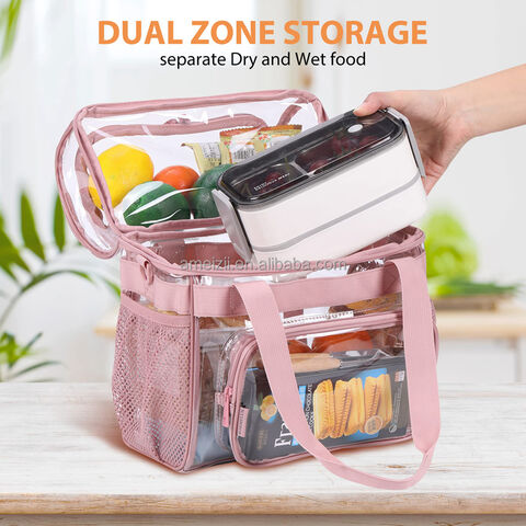 Buy Wholesale China Customized Heavy Duty Shoulder Crossbody Waterproof  Lunch Tote Pink Transparent Pvc Clear Lunch Bag For Kids Women & Clear Lunch  Tote at USD 4.9