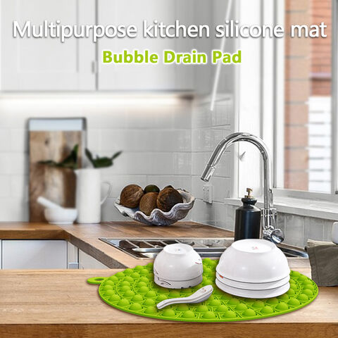 Silicone Multifunction Drying Mat Kitchen Non-Slip Dish Drain Pad Tableware  Heat Resistant Placemat Foldable Durable Kitchenware