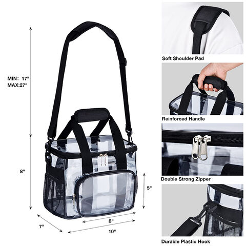 [Pack Of 2] Clear Tote Bags for Work, Beach, Stadium, Security Approved  With Zipper Closure