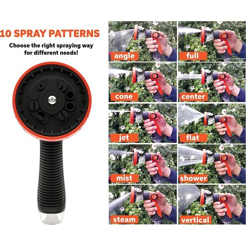 Buy Wholesale China Garden Hose Nozzle Spray Nozzle 10 Patterns Thumb  Control On Off Valve High Pressure Heavy Duty Watering Spraying Nozzle & Garden  Hose Nozzle at USD 1.72