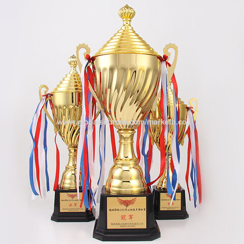 Gold Football Trophy Sculpture Game Memorabilia Championship Figure Resin  Ornament Room Decor Soccer Match Prize Souvenir Crafts