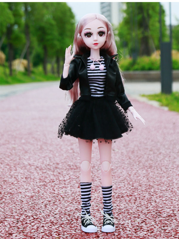 24 Inch Bjd Doll 60cm Movable Joints Dolss1/6 Makeup Dress Up Long