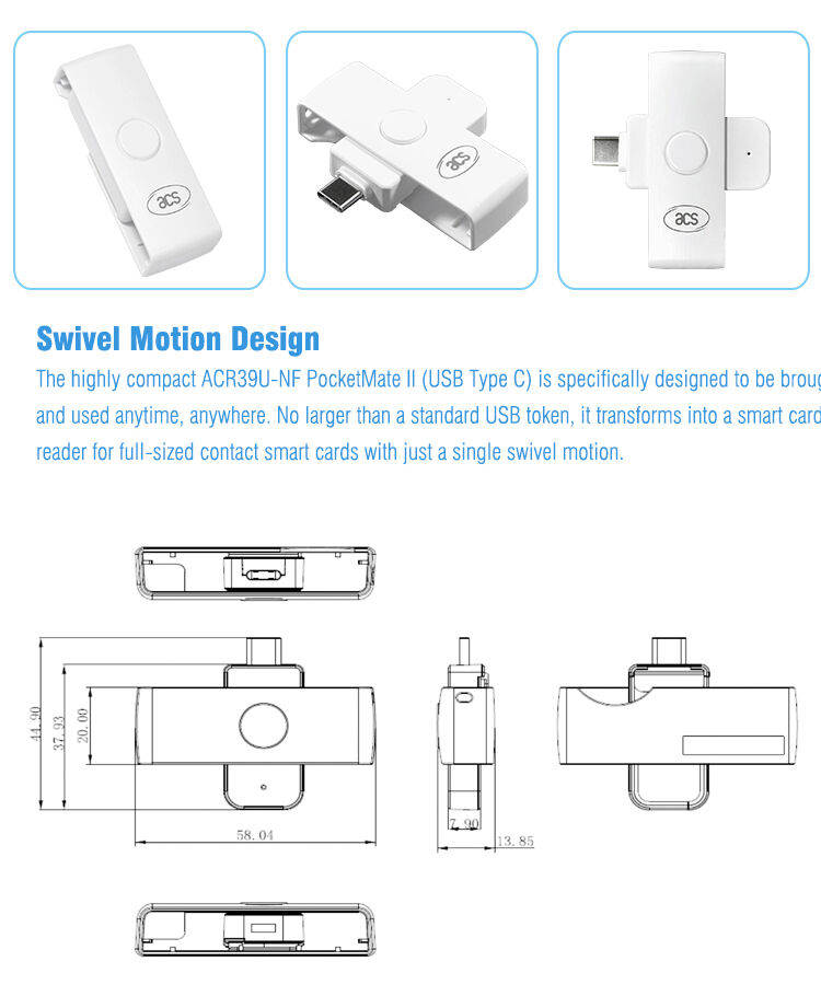 High Speed Usb Type C Interface Contact Iso 7816 Pocket Mate Mobile ...