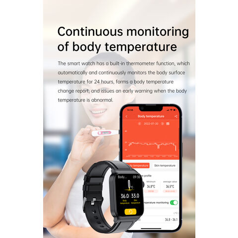 2022 New ECG+PPG Smart Watch Men Blood Pressure Body Temperature Heart Rate  IP68 Waterproof Wireless Charger Smartwatch For Mens