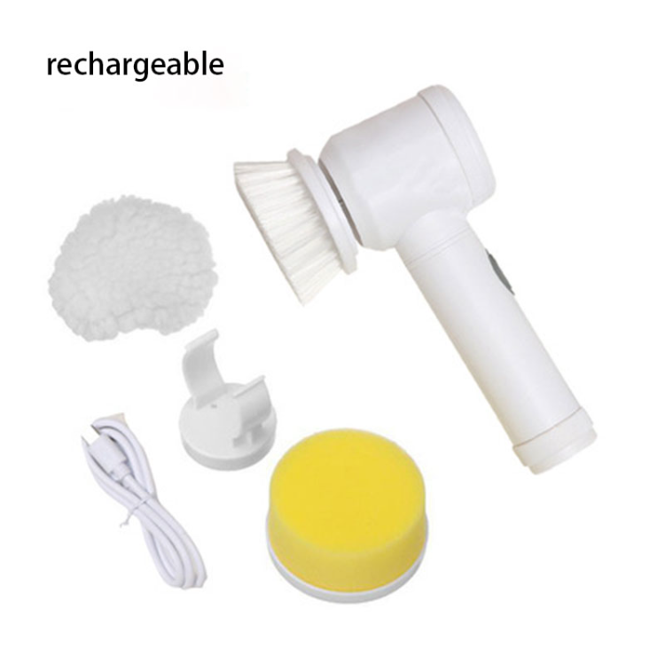 3 In 1 Electric Spin Scrubber Rechargeable Cleaning Brush Kitchen Hand-held Magic  Brush Cleaner for