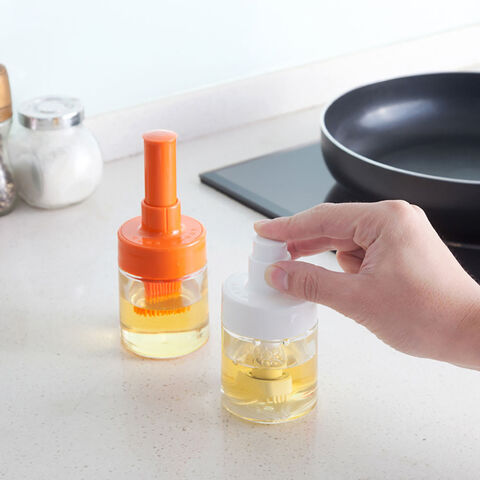 Portable Silicone Oil Bottle with Brush Grill Oil Brushes Liquid Oil  Kitchen Kitchen Baking BBQ portable Silicone material with brush Oil Bottle  with