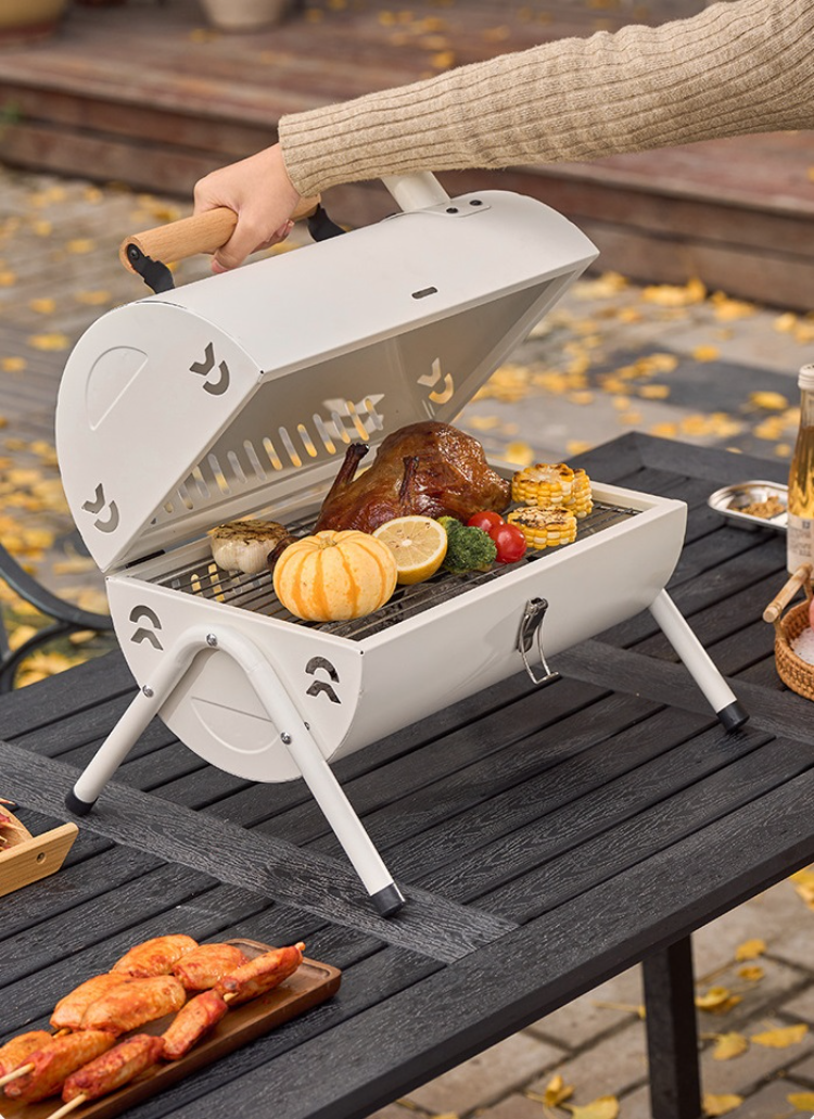 Grill Trade Portable Charcoal Grill - Mini BBQ Grill - Tabletop Grilling for Outdoor Cooking, Camping, Picnic, etc.