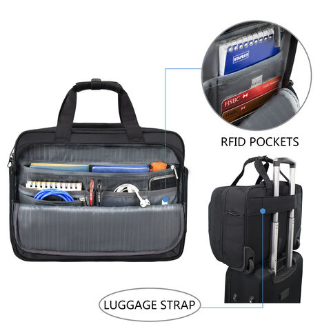 Buy Wholesale China Rolling Laptop Wheeled Briefcase For Business Fits Up  To 17.3 Inch Laptop, Water-repellent Roller Casewith Rfid Pockets For  Travel & Rolling Laptop Bag For Men / Women at USD