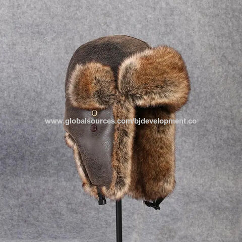 Winter Hats Men Leather, Winter Hat Rabbit Fur