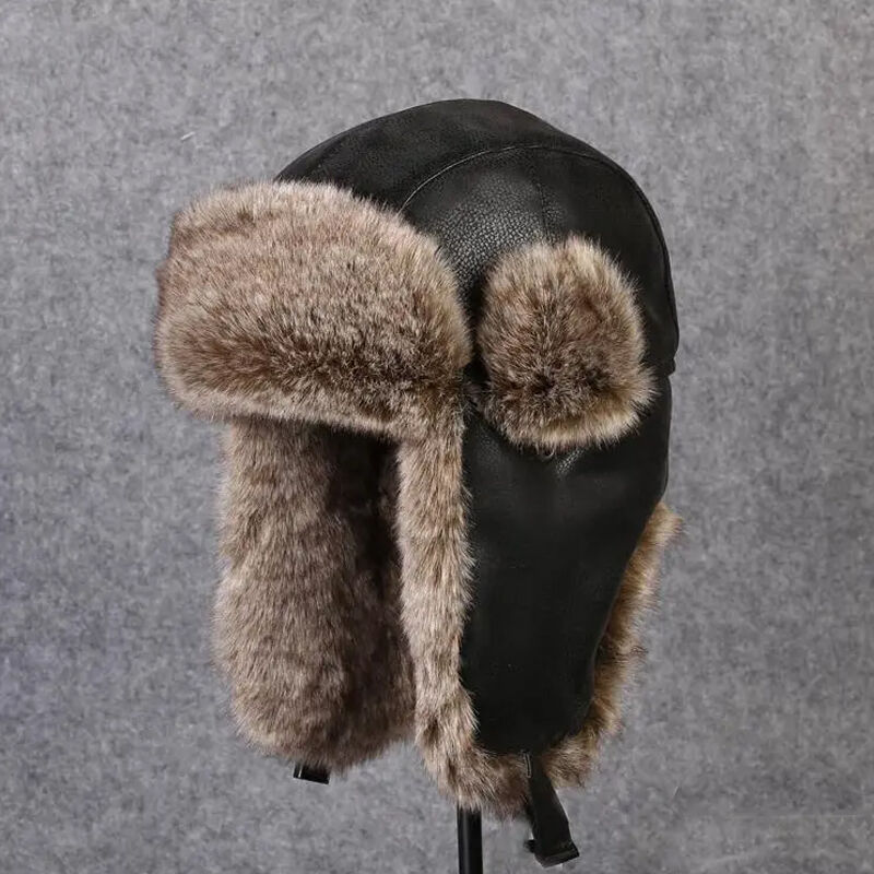 Faux Fur Hat - Light brown - Men