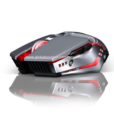 Souris de jeu sans fil rechargeable avec lumière respiratoire colorée, Mini souris optique USB