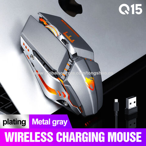 Souris de jeu sans fil rechargeable avec lumière respiratoire colorée, Mini souris optique USB