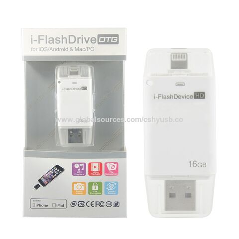 I-Flash Drive für iPhone 5/5S/6, iPad, iPad Mini, Air, Dual-Speicher - 16GB Einfaches Speichern von Bildern und Videos