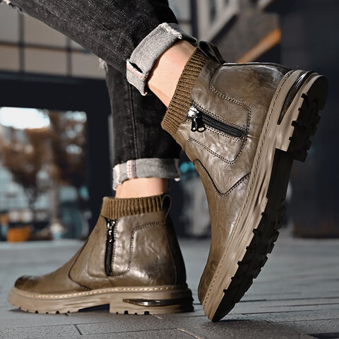 Buy China Wholesale High Top Leather Dress Boots With