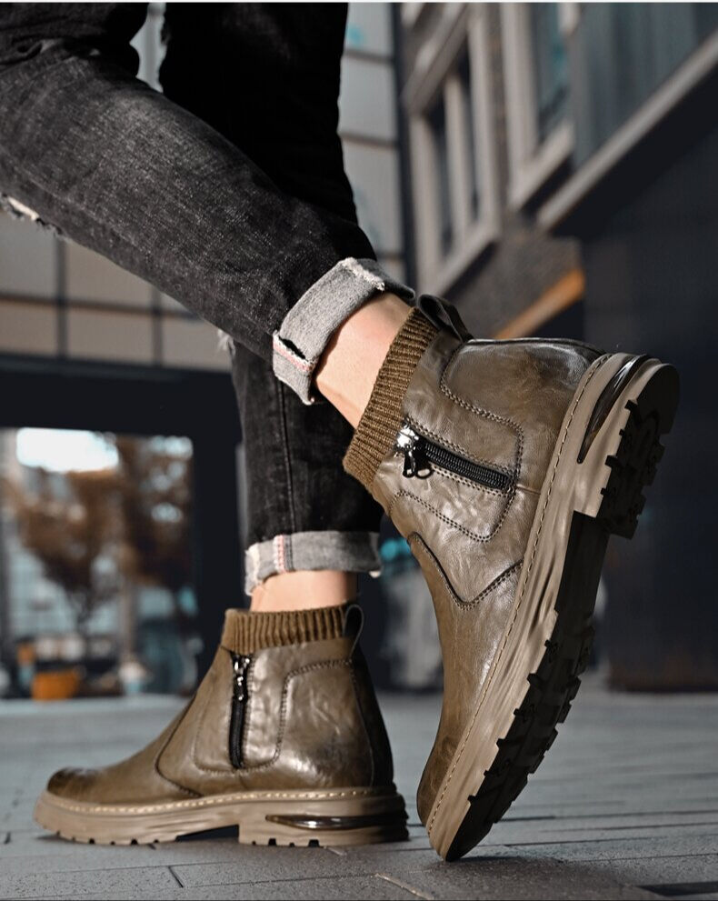 Buy China Wholesale High Top Leather Dress Boots With Breathable Lining,  Cushioned Insole, Zippered Closure, Retro Style, Sizes 38-46 & Leather Dress  Boots $13.96 | Globalsources.com