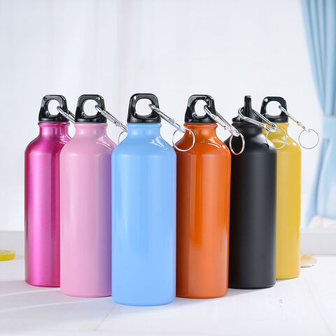 750Ml Water Bottles with Carabiner Portable Aluminum Water Bottle Reusable  Leakproof Water Jug for Hiking Travel Outdoor Sports Gym Fitness 