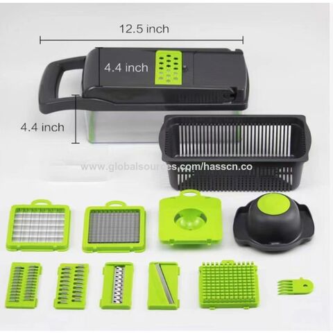 Vegetable Chopper - Spiralizer Vegetable Slicer - Onion Chopper with Container - Pro Food Chopper - Slicer Dicer Cutter - 4 in 1. White / 4 in 1