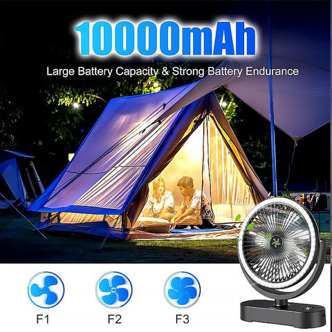  Camping Fan with LED Lantern, 10000mAh Rechargeable