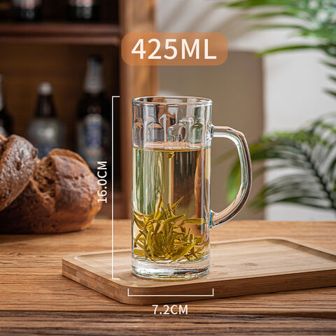 Beer Can Shape Glass 12oz 16oz Heat Resistant Clear Ice Coffee Glasses  Tumbler Mug Cup With Bamboo Lid And Glass Straw 1 Pc