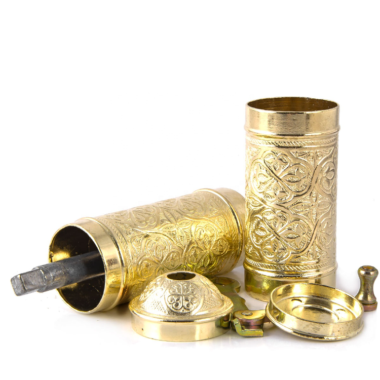 Decorative Coffee Grinder, Antique Refillable Turkish Style Mill with Adjustable Grinder, Manual Coffee Mill with Handle