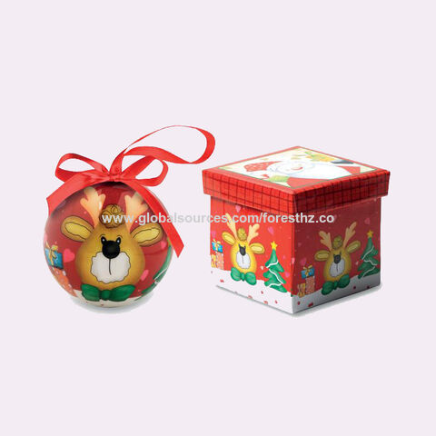 Coffret carton FSC rouge motif Noel