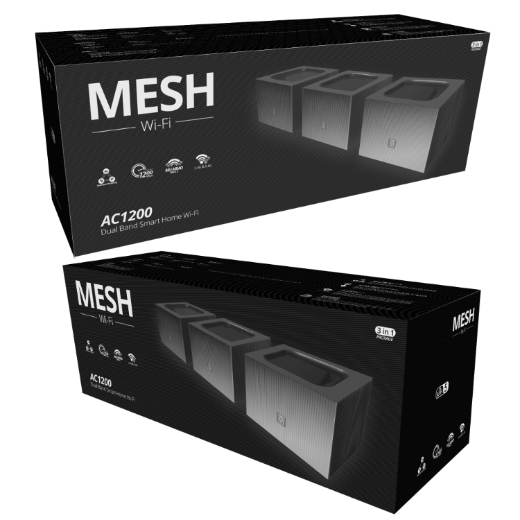 Image showcasing Wifi Mesh Dual Band Ac1200 Router 802.11ac Gigabit Whole Home Mesh ...
