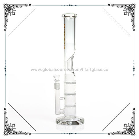 Straight Tube Water Pipe Triple Perclator Glass Smoking Pipe Glass