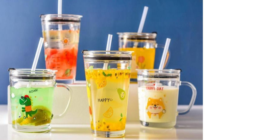 Buy Wholesale China New Glass Mug With Straws For Hot/cold Drinking Etc  350ml,400ml & Breakfast Glass Cup at USD 0.95