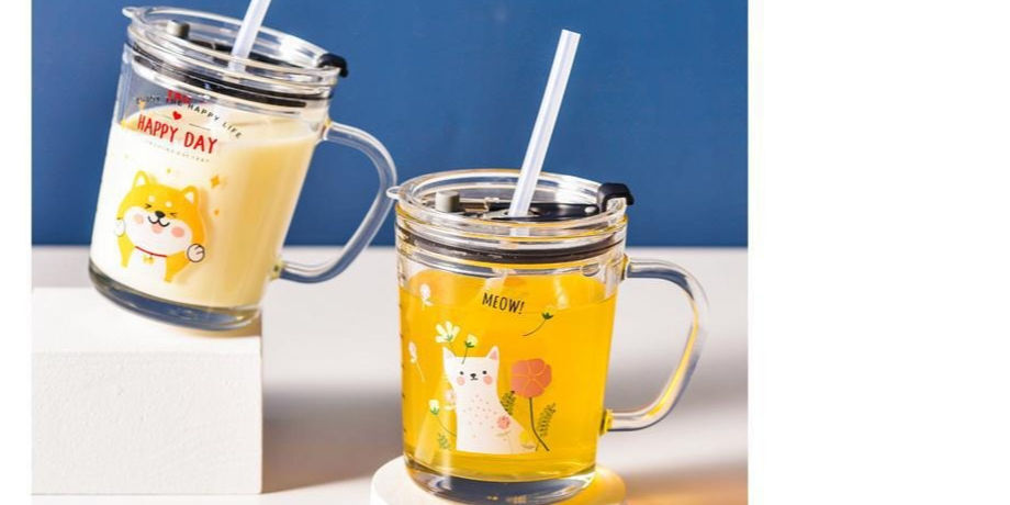 Buy Wholesale China New Glass Mug With Straws For Hot/cold Coffee