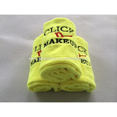 Turbante de microfibra OEM, envoltura de secado rápido para baño, spa, maquillaje, 64x25cm, 300gsm, amarillo, absorbente de agua, seco rápido, seguro para el cabello, suave