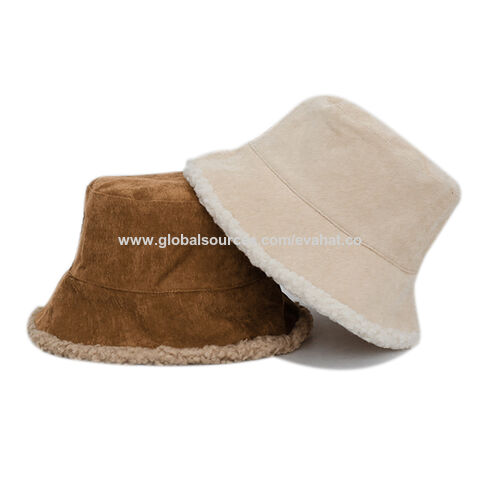 Buy Wholesale China Winter Thick Warm Sherpa Women Blank Plush Hats Custom  Logo Reversible Corduroy Lamb Wool Furry Bucket Hat & Winter, Sherpa, Plush  Hat, Furry Bucket Hat at USD 1.41