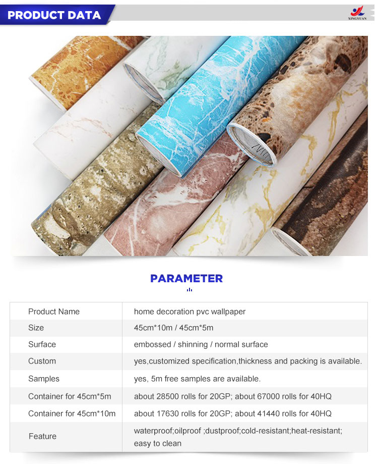 Room Decor 3d Removable Kitchen Cabinet Vinyl Marble Wallpaper Wall ...