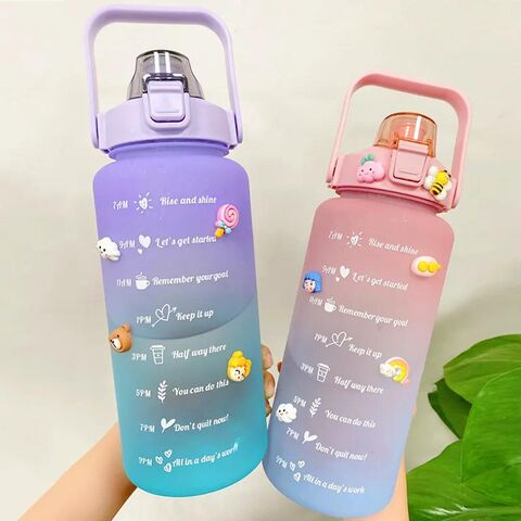 Buy Wholesale China Cheap 2l Large Capacity Water Bottle With Bounce Cover  Time Scale Reminder Frosted Cup With Cute Stickers For Outdoor Sports & Water  Bottle at USD 1.37