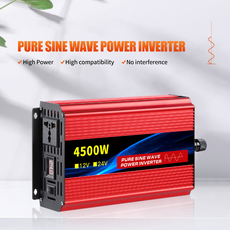 5000W Pure Sine Wave Power Inverter DC 24V to AC 220V Digital