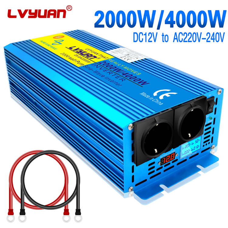 LVYUAN Power Inverter for Car 500W Inverter 12V to 110V with 2 US Sockets,  2
