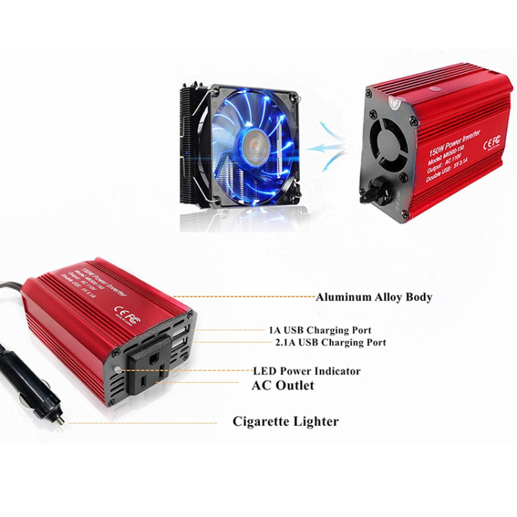 Buy Wholesale China 2 Usb Car Power Converter Booster Charger Dc To Ac ...
