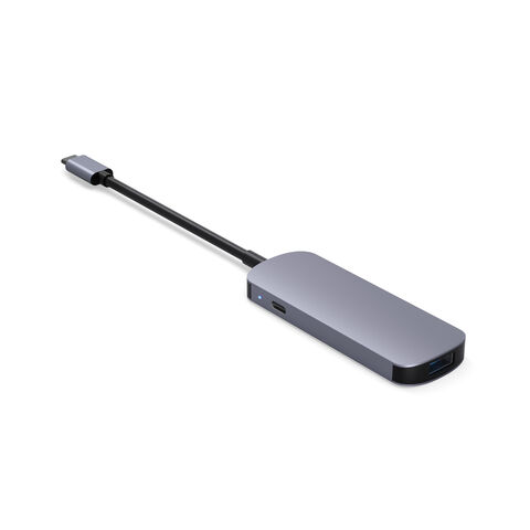 Mini Hub USB C 5 en 1, Hub USB3.2 2 Puertos USB A 3.2 Gen2 + 2 USB C 3.2 10G USB C 5v2a para fuente de alimentación externa