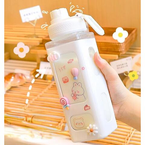 16oz Plastic Fruit Juice Water Bottle Milk Cartoon Shaker Bottle, Portable  Leak Proof Travel Drinking Bottle for Kids & Girl
