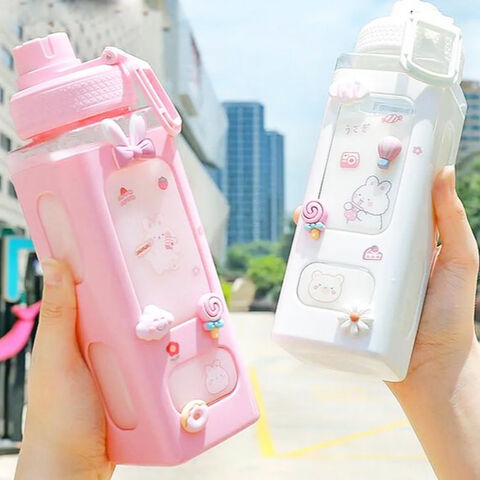 1500ml Water Bottle Pop Frosted Straw Plastic Water Cup Girls Student  Sports Portable Water Cup Outdoor Drinking Water Bottles