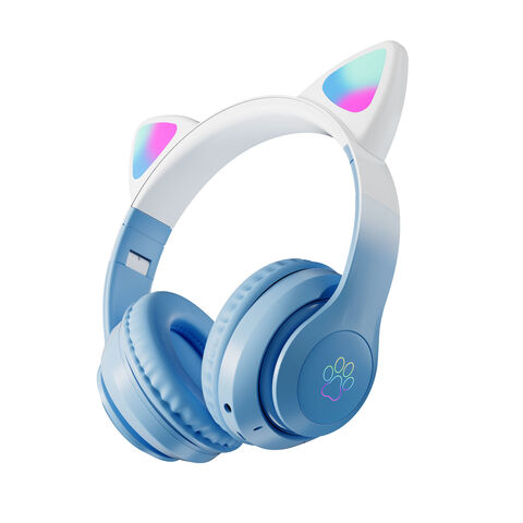 Stn-28 Pro Popular Girls Cat Ear Pink Headset Stereo Light 3.5mm